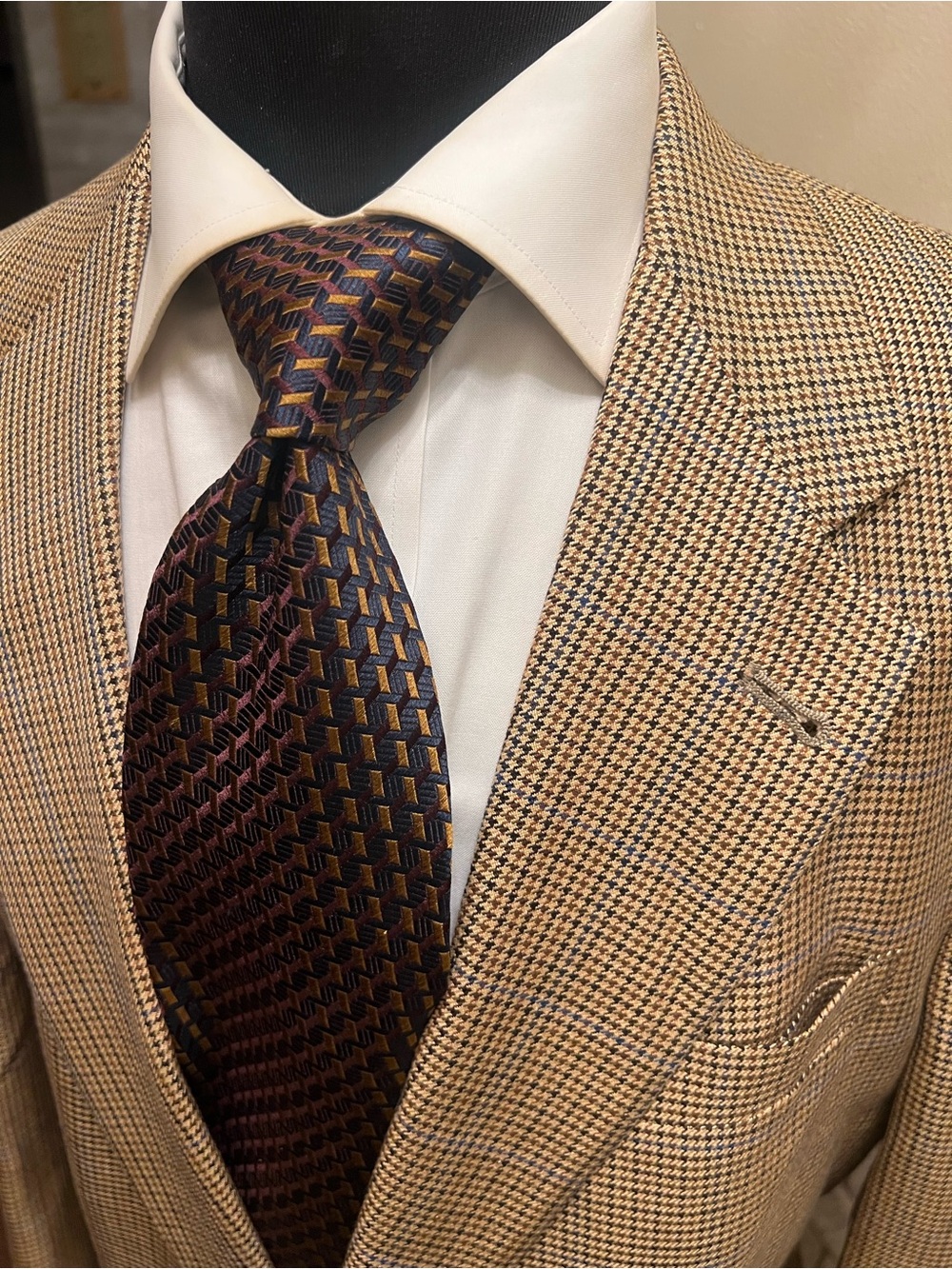 Hart Schaffner Marx Houndstooth Sport Coat Blazer Jacket Wool 40L